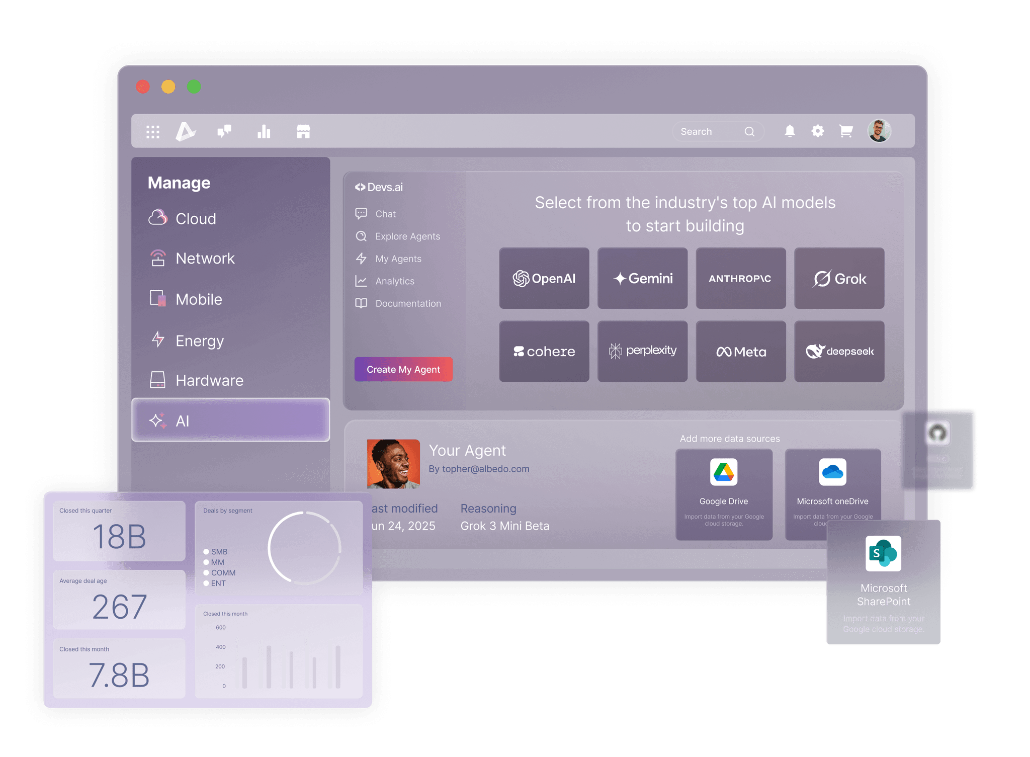 Manage your AI solutions in a private workspace